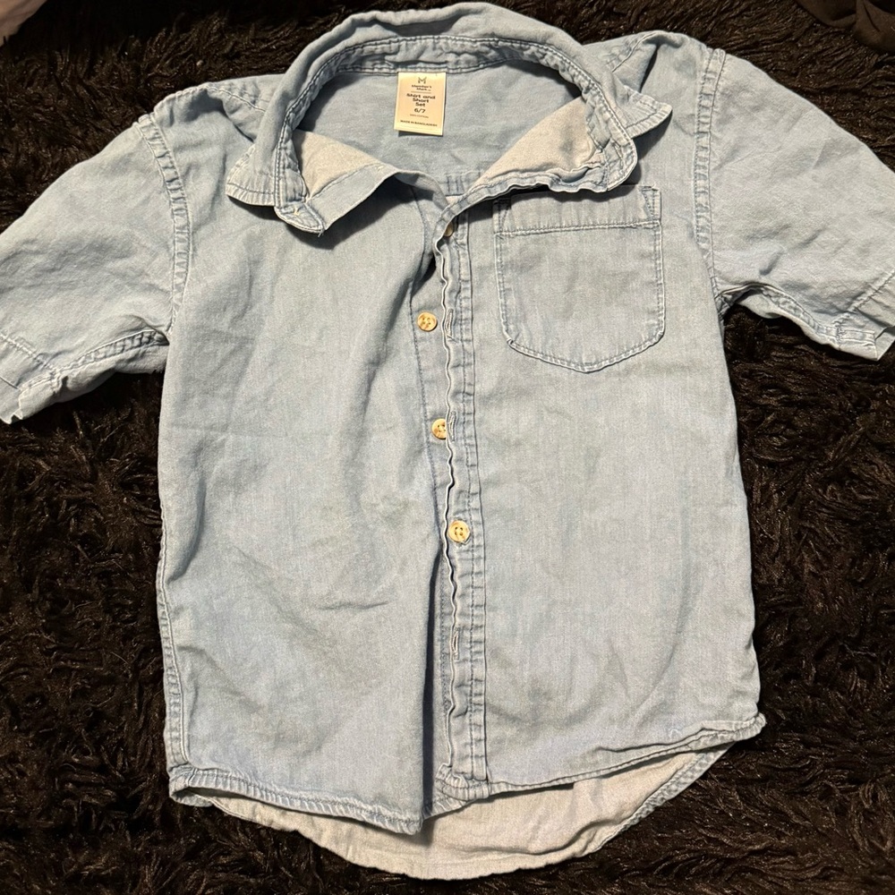 Classic Light Blue Kids Button Down Shirt